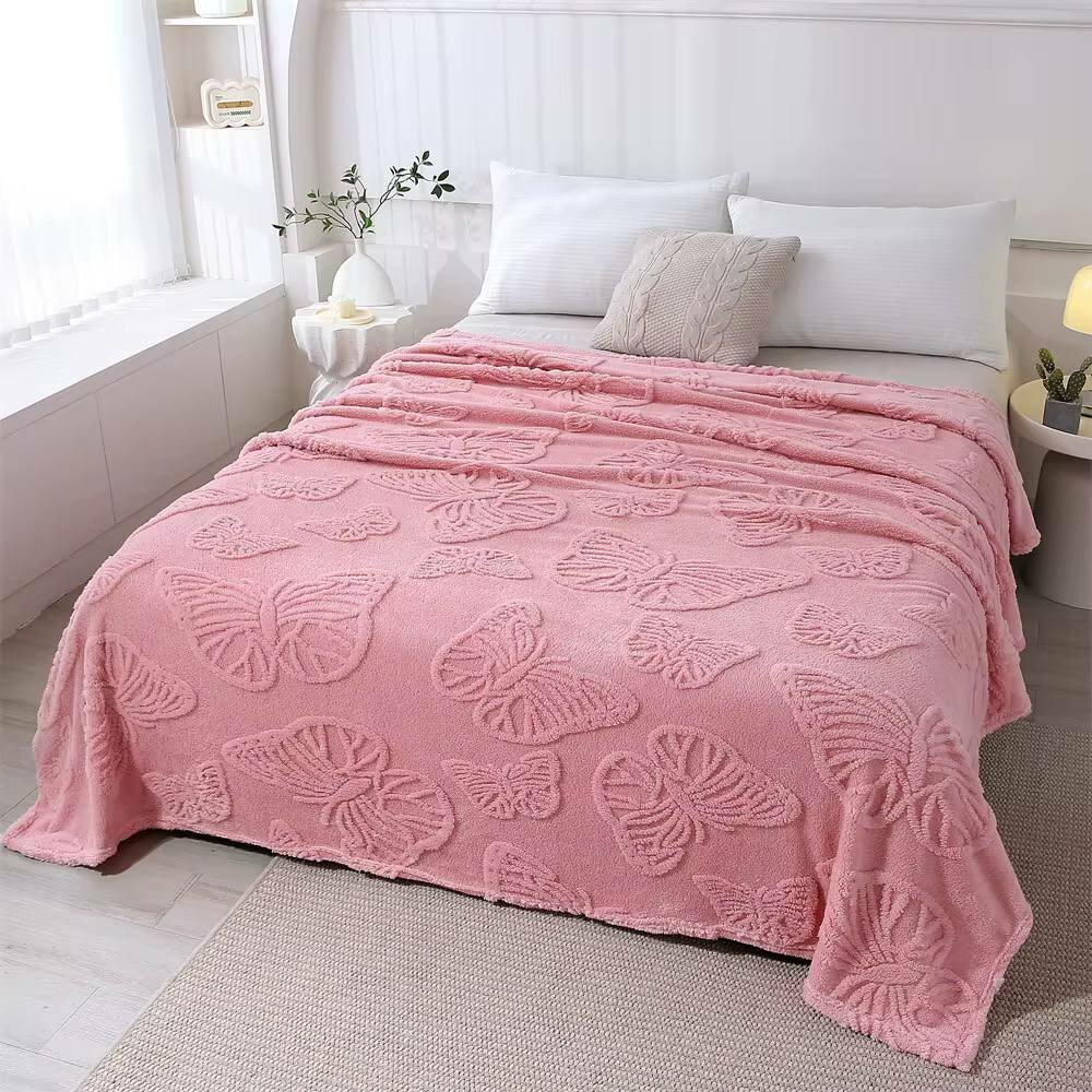 Плед зимний, Зимнее одеяло, клетчатое покрывало с бабочками, клетчатое покрывало, 200 * 235 см