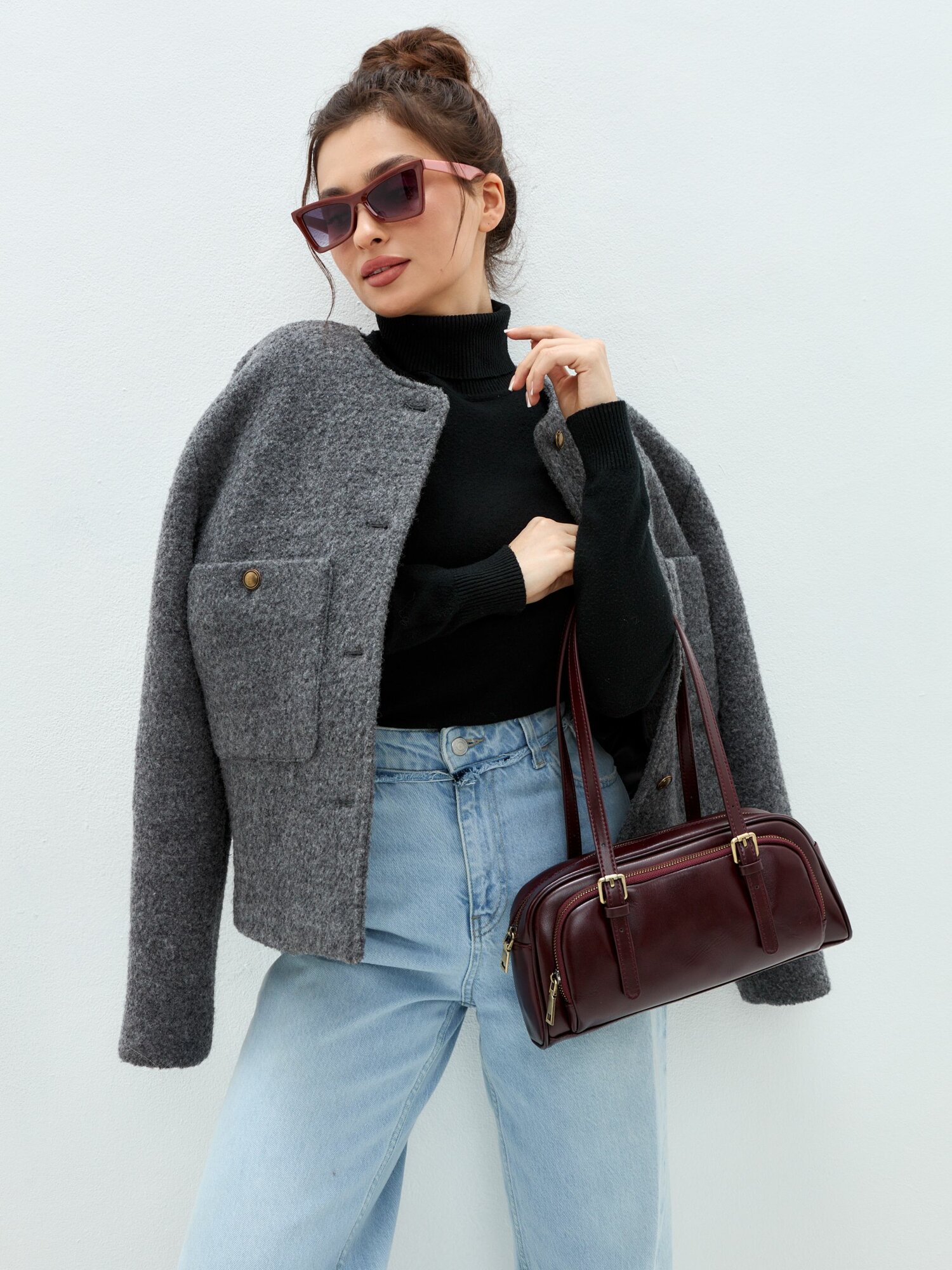 Сумка багет MIXTON, бордо — фото 1