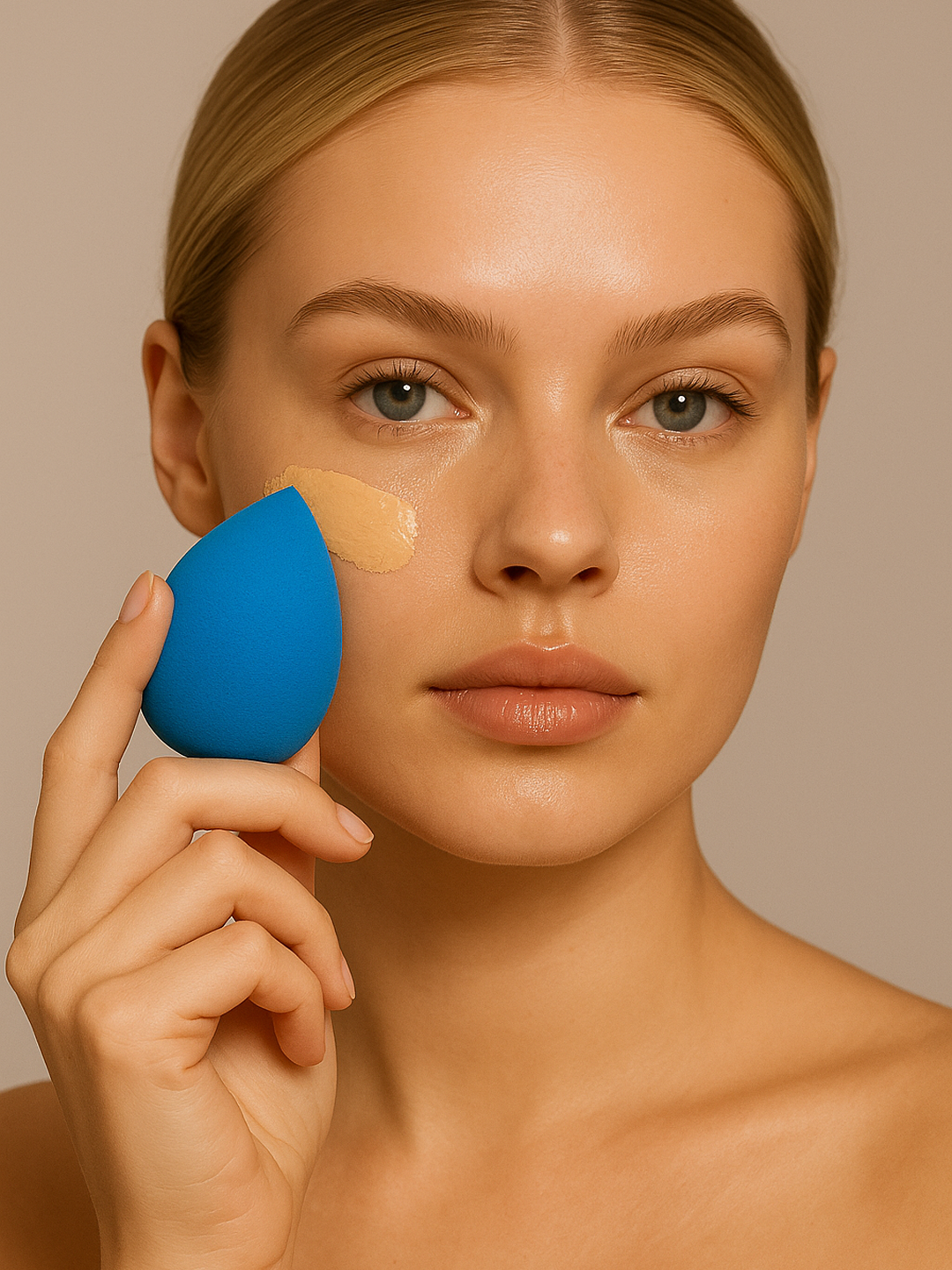 Спонжи для макияжа лица, увеличивающиеся в воде, 1 шт, 4 * 6 см, губка, голубой