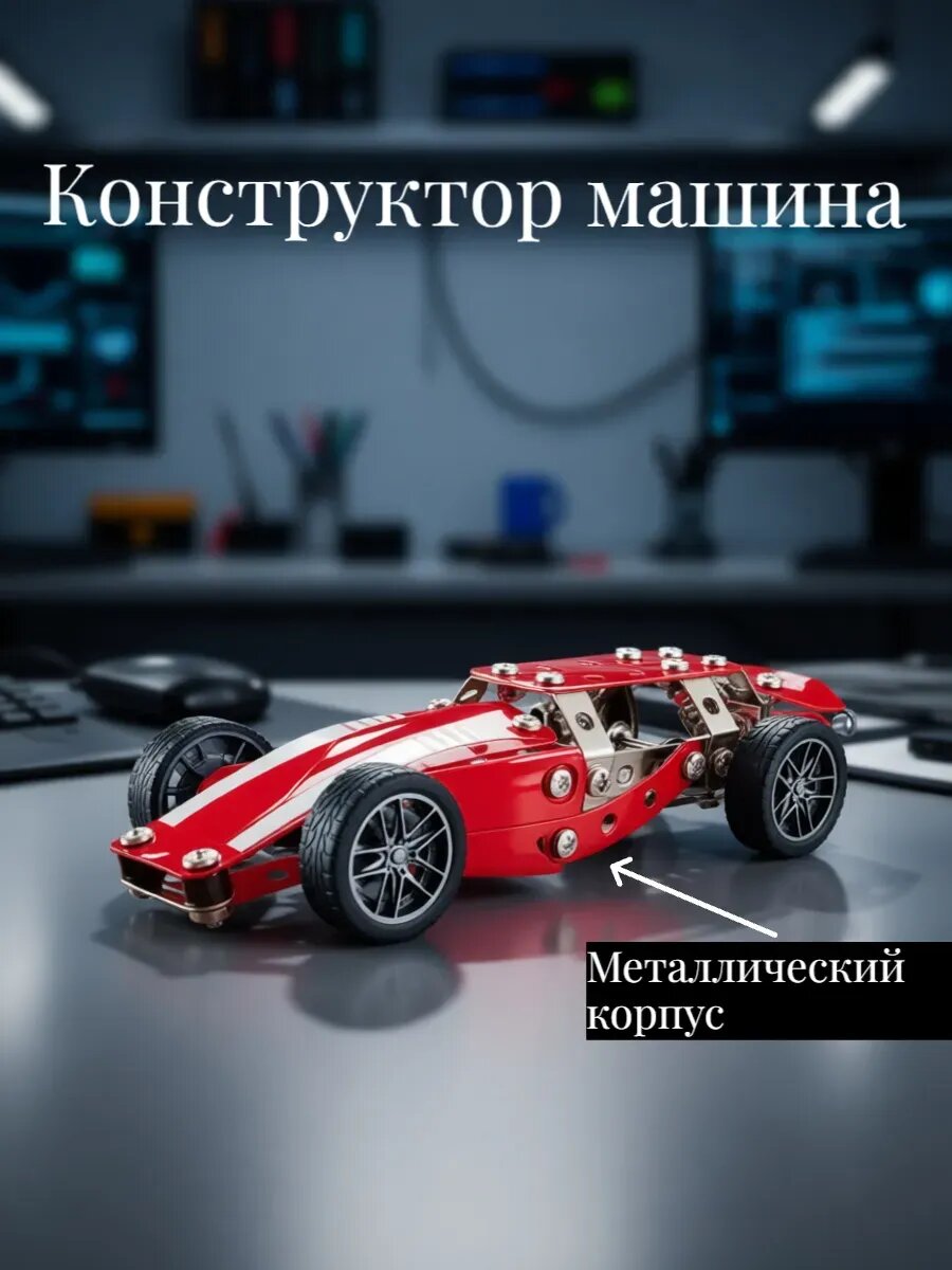 Конструктор металлический гоночный автомобиль