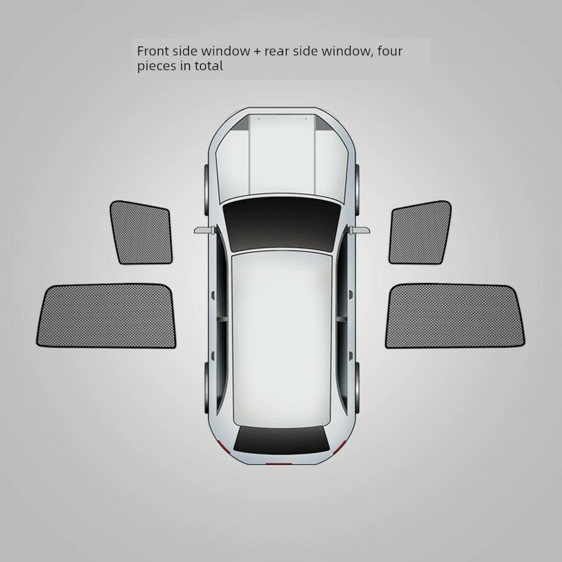Солнцезащитные козырьки для переднего и заднего окон Hyundai ix35 Muxi 2023 с алюминиевой рамкой, плотной сеткой, 4 шт.