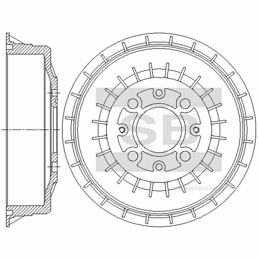 SANGSIN BRAKE SD7110 барабан тормозной!\ Lada 2108-2115/1117-1119/2170-2172/2190