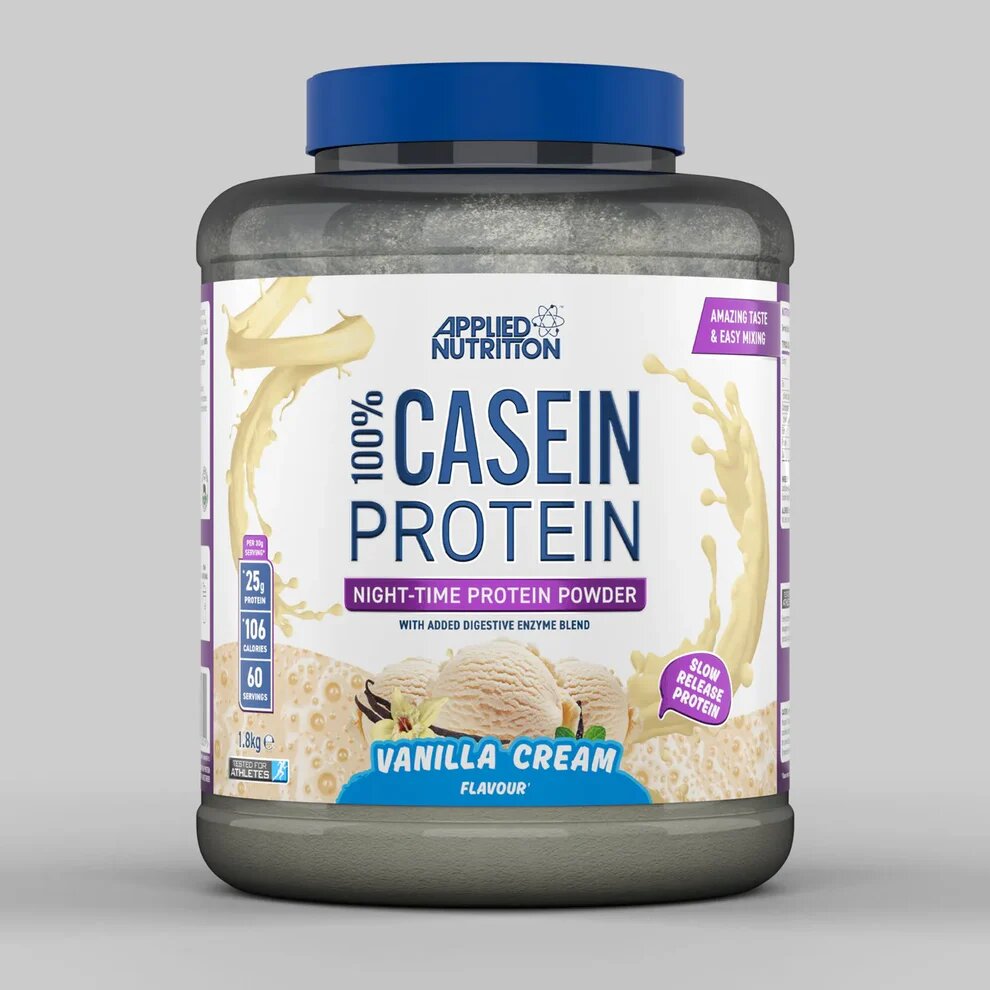 Applied Nutrition Casein, медленно усваиваемый, для роста и восстановления мышц, 1,8 кг, ванильный