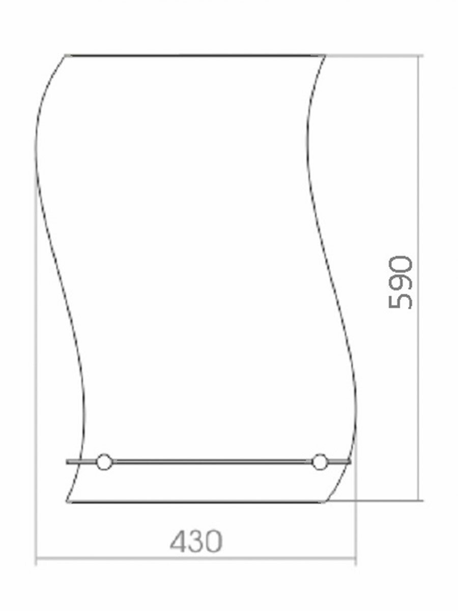 Зеркало Loranto Волна 430 х600 мм с полкой 00000030 — фото 1