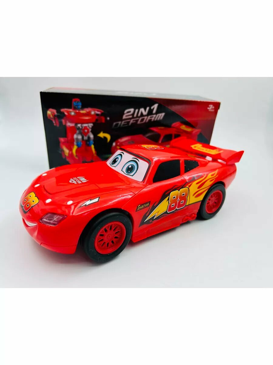 Робот-трансформер Lightning McQueen с эффектами звука, света и трансформации из машины в робота. — фото 1