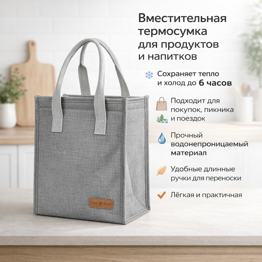 Термосумка "Tasty Food" – Ваш горячий обед всегда под рукой!