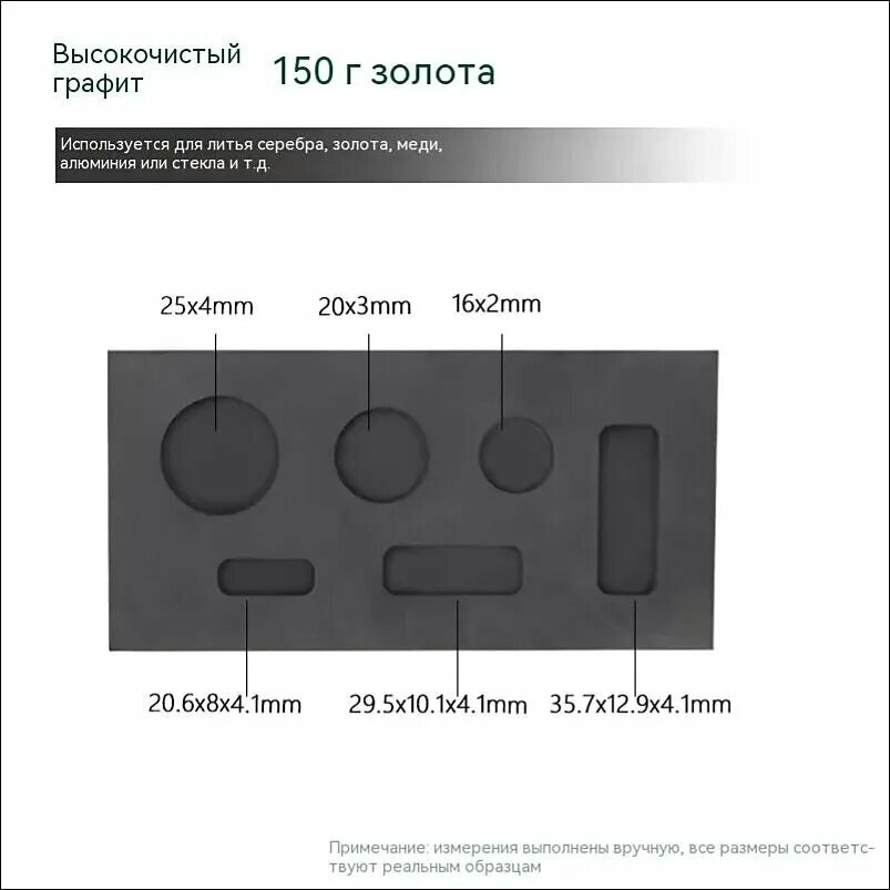 Графитовая термостойкая форма для выплавки перевернутого золотого желоба. используемая для выплавки золота и серебра