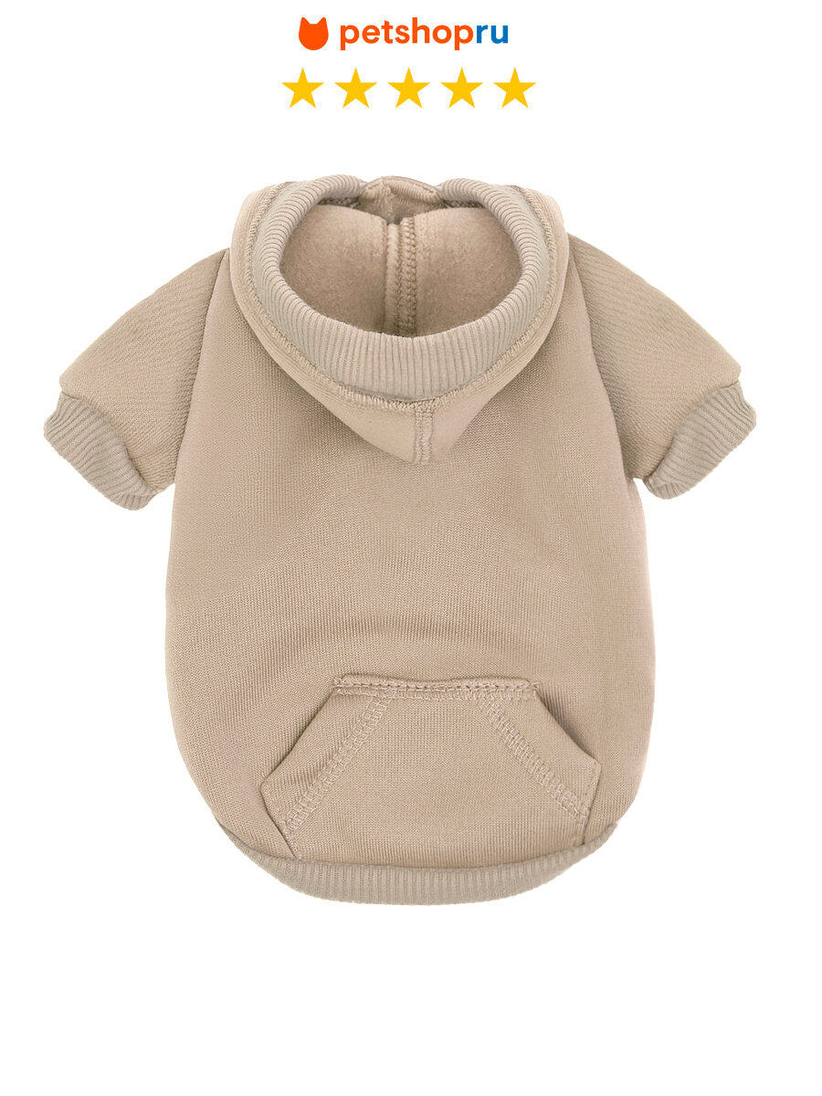 PETSHOP Толстовка для собак "Флайт", с капюшоном, L, бежевая