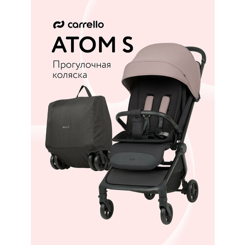 фото Прогулочная коляска carrello atom s blossom pink, текстиль/эко-кожа, 4 колеса, 8.4 кг, розовый