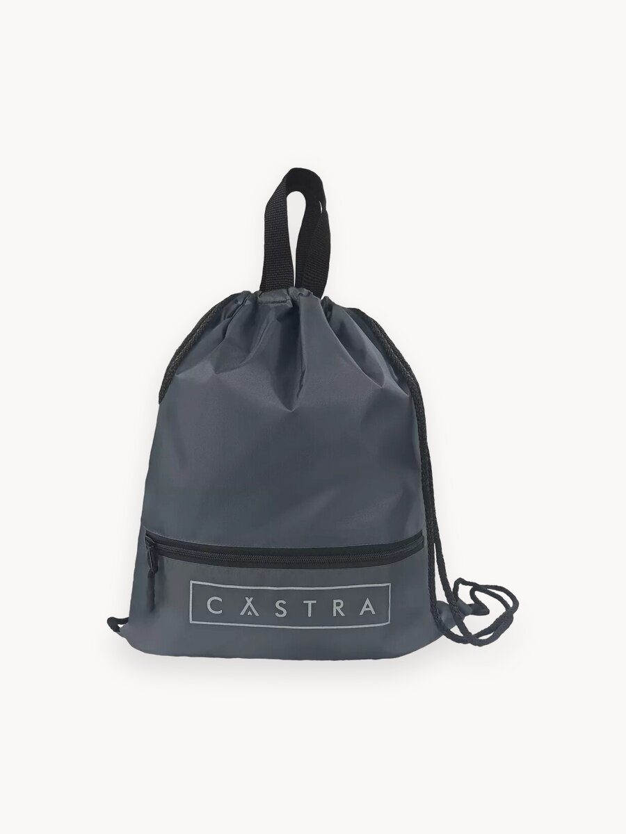 Мешок для обуви Castra, с ручкой, непромокаемый, серый/чёрный, 42х37 см