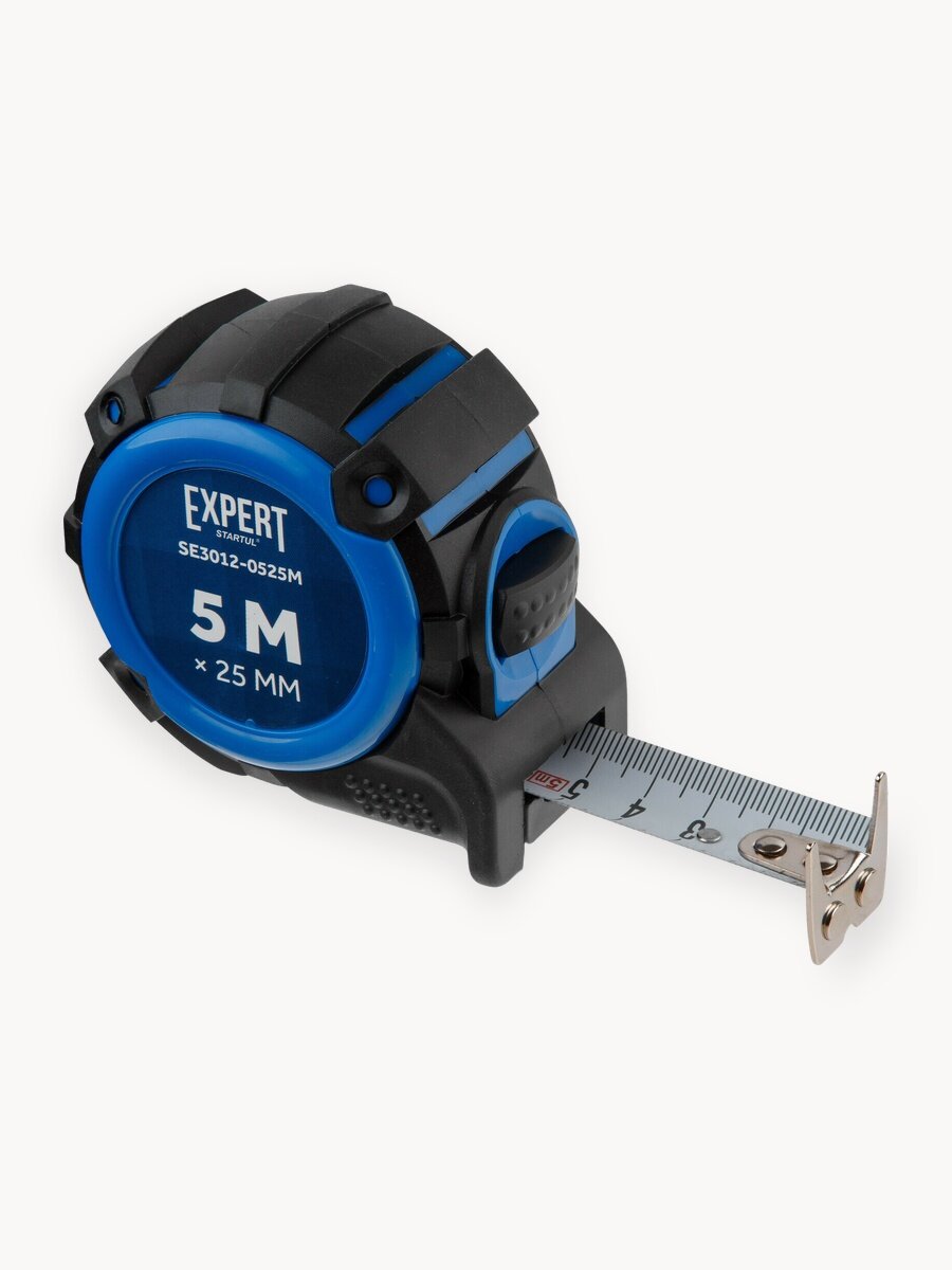 Рулетка строительная 5 м с автостопом EXPERT STARTUL SE3012-0525M ширина 25 мм, двусторонняя шкала, магнит