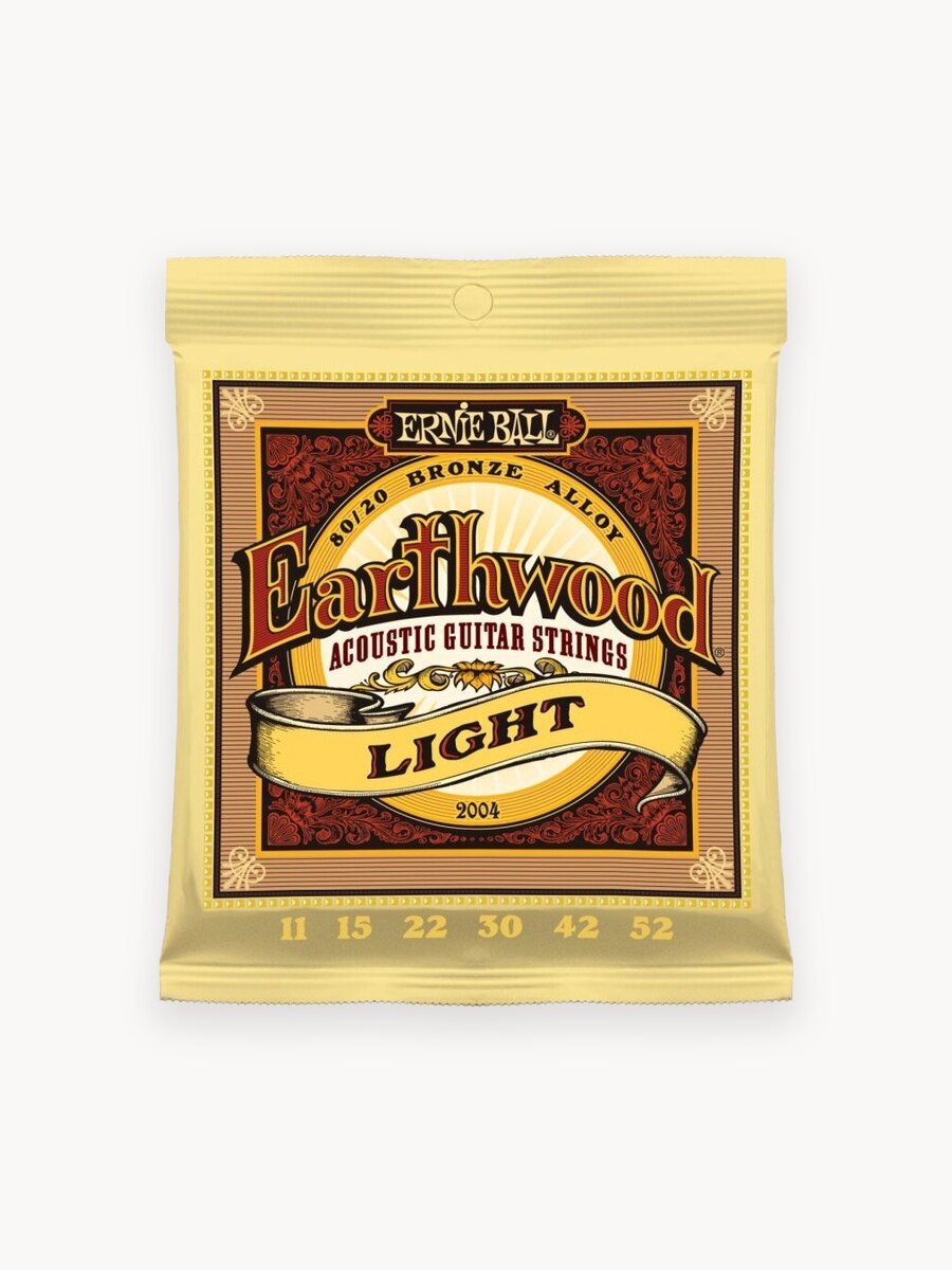 Ernie Ball 2004 струны для акуст. гитары Earthwood 80/20 Bronze Light (11-15-22w-30-42-52)