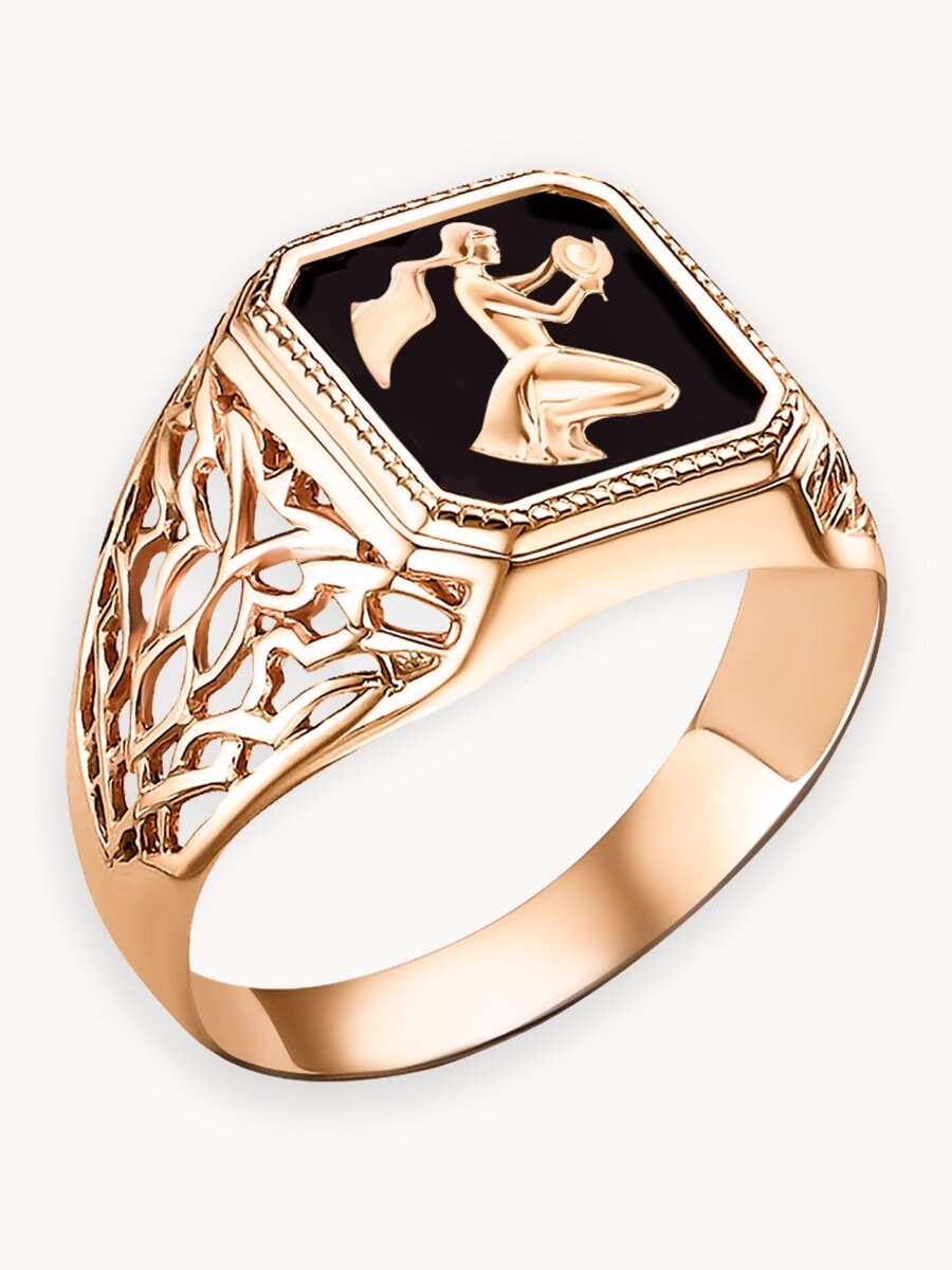 Печатка TEKA, эмаль, размер 20, черный, золотой