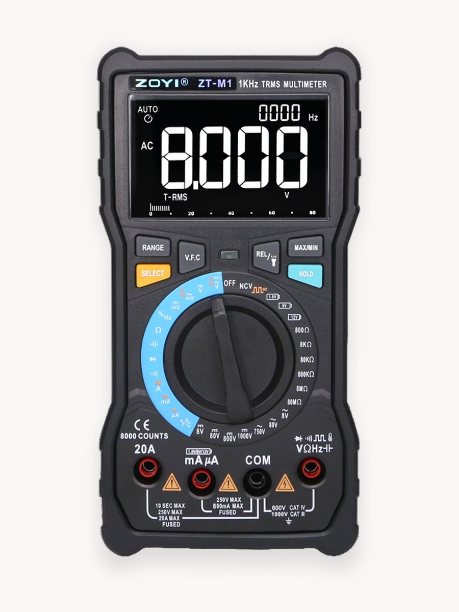 Мультиметр цифровой zoyi ZT-M1 T-RMS, инверсный дисплей