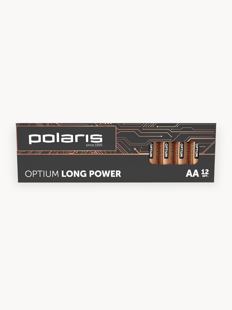 Батарейки щелочные (пальчиковые) Polaris PB АА (12шт) OPTIUM 1.5В, 2700 mAh