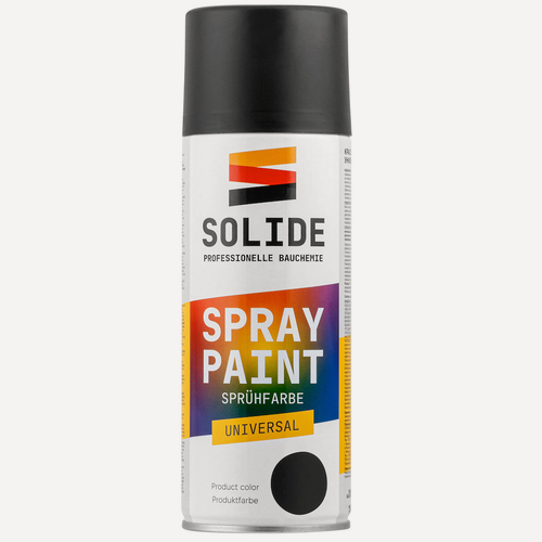 Изображение товара Краска-эмаль аэрозольная акриловая в баллончике универсальная черный матовый SOLIDE 400 мл (SL-27514-1)