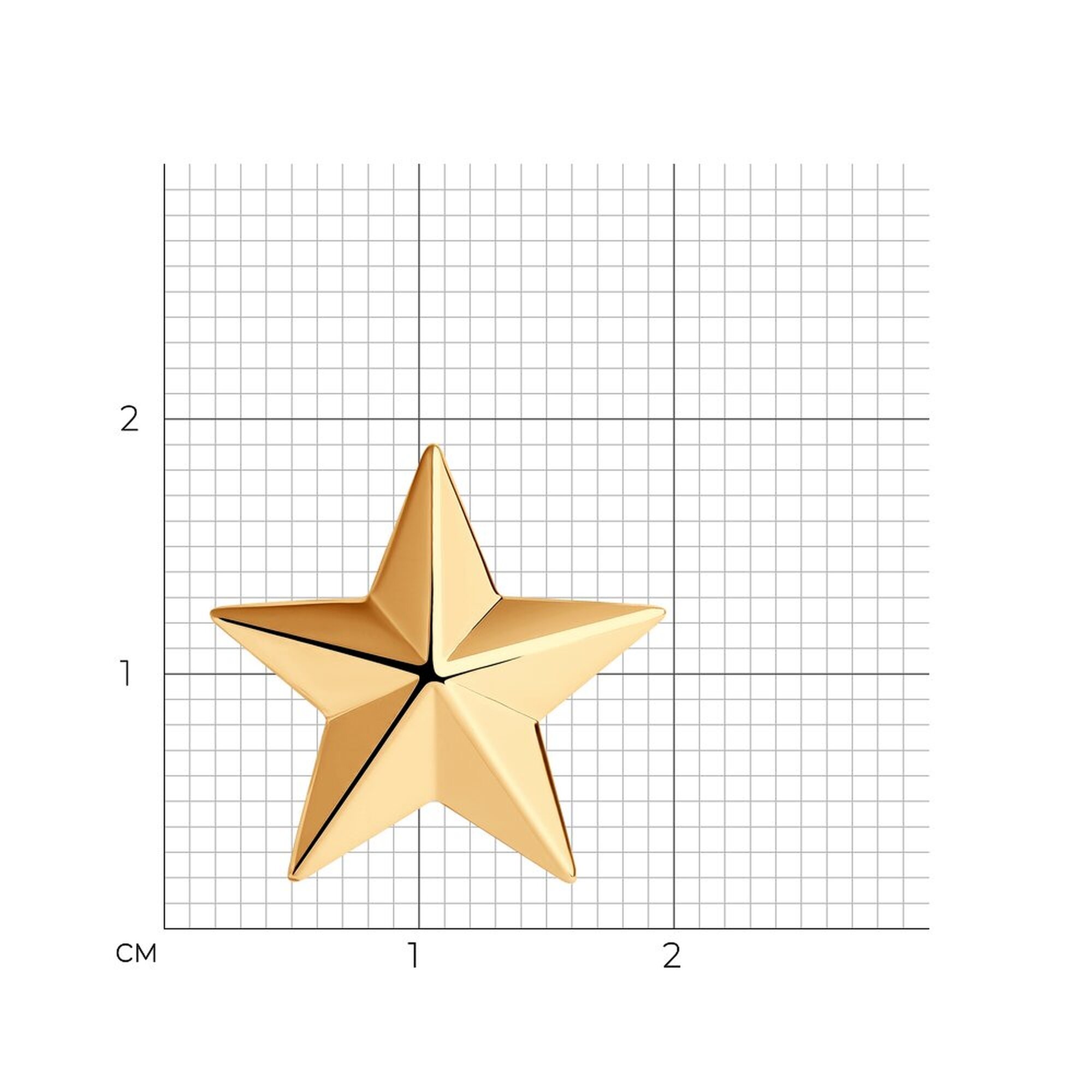 Знак различия ВС Diamant online, красное золото, 585 проба, , золотистый — фото 1