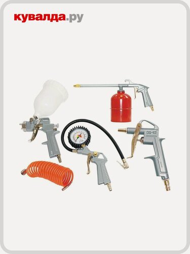 Изображение товара Набор пневмоинструмента FUBAG из 5 предметов (с верхн. бачком) 120101