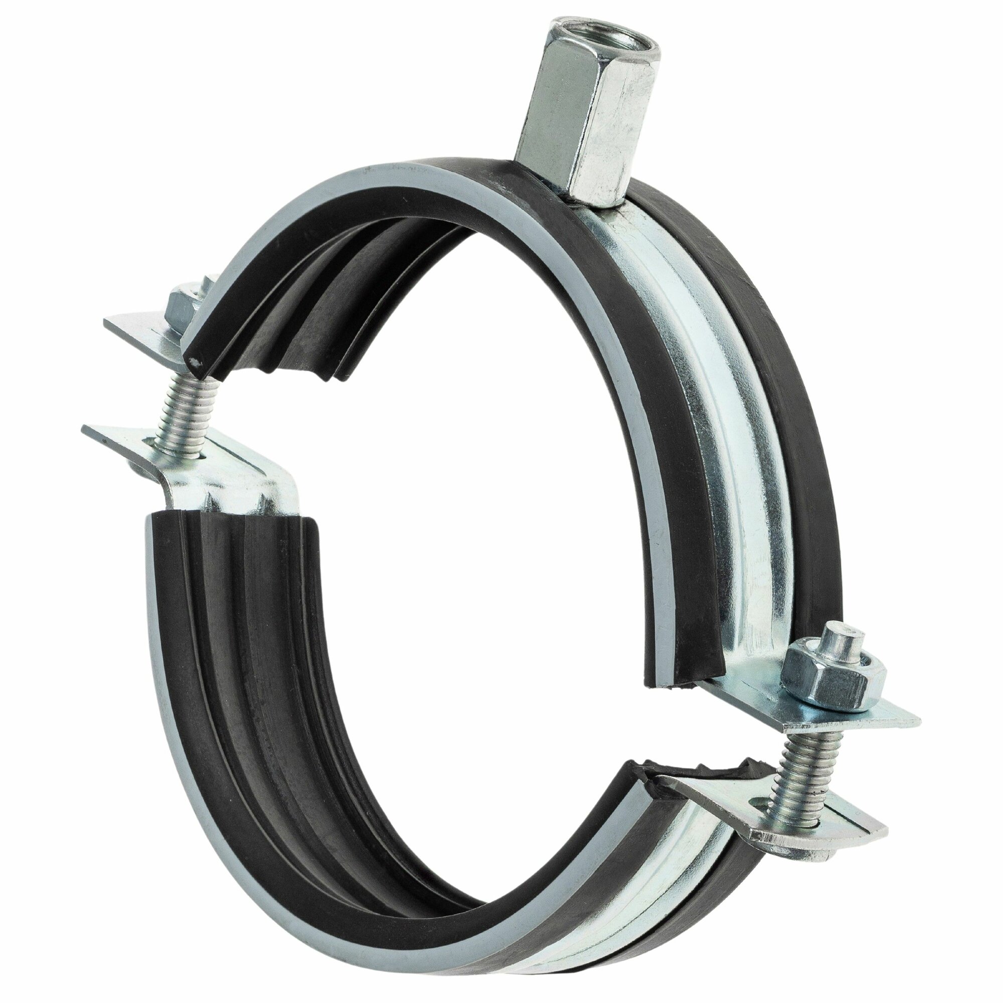 Хомут для воздуховода SHUFT с РП 100мм гайка М8/М10 бок. креп винт 6х22 гайка М6