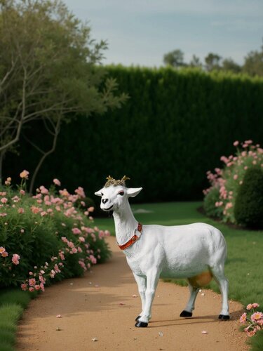 Изображение товара Садовая фигура Хорошие сувениры "Козочка", 44 х 15 х 40 см, белый