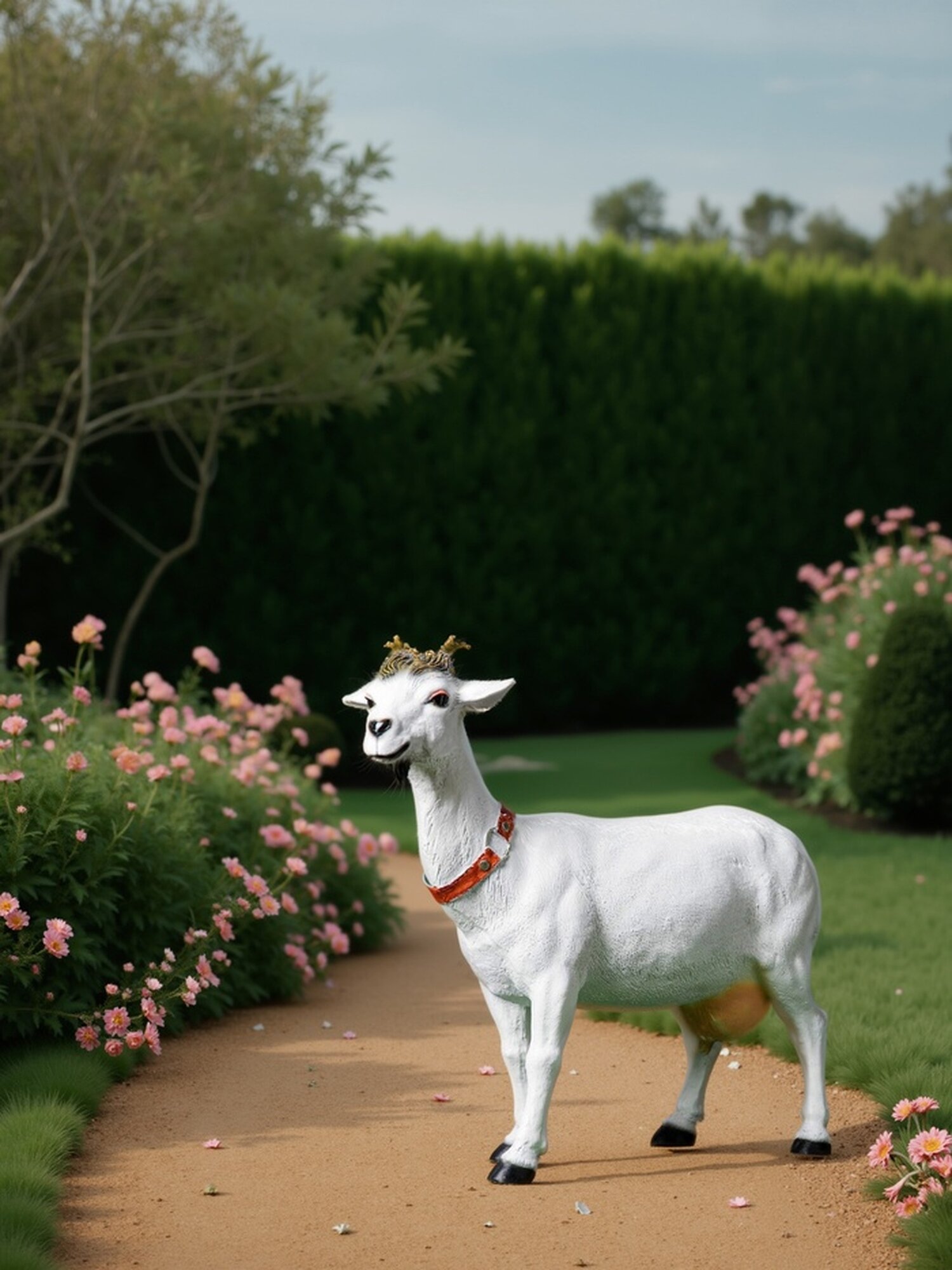 Садовая фигура Хорошие сувениры "Козочка" 44 х 15 х 40 см белый