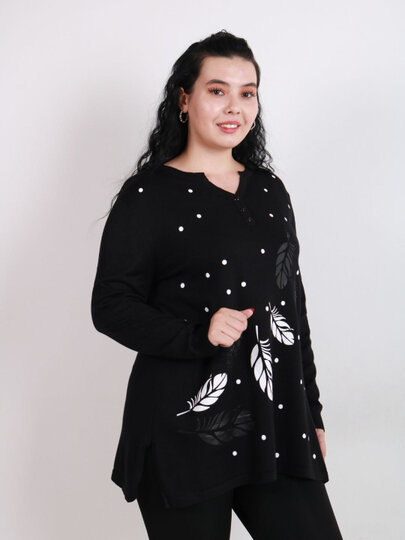 Свитер , размер 56, черный — фото 1