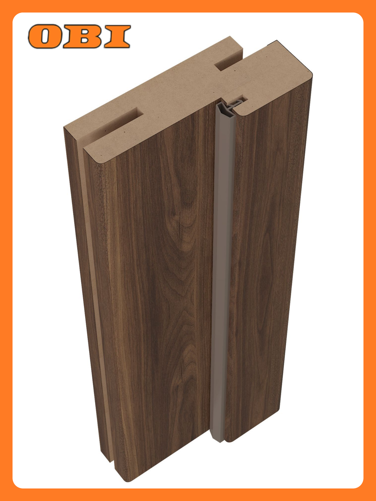 Дверная коробка BELWOODDOORS  МДФ  телескопическая  с уплотнителем  цвет орех