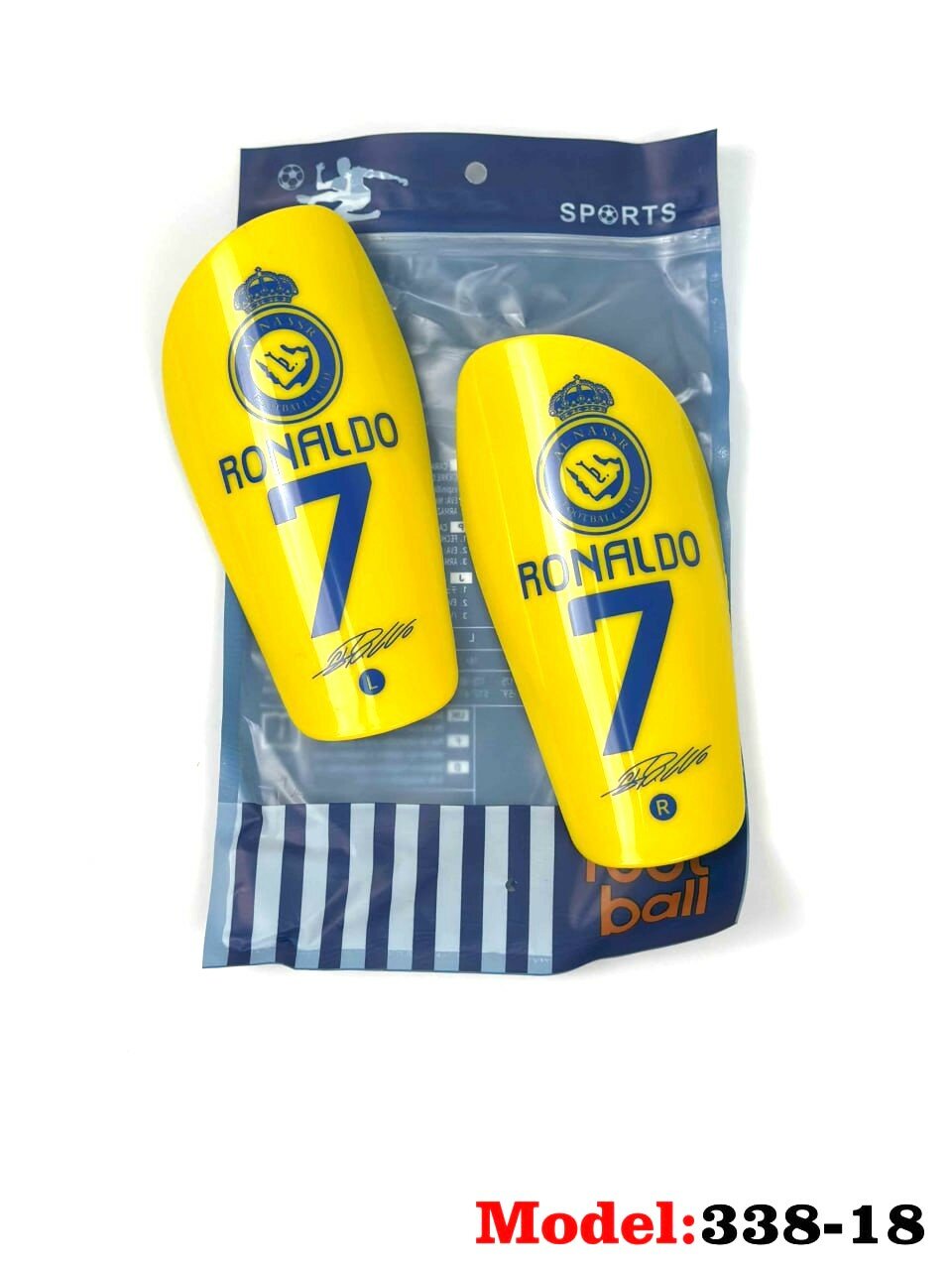 Щитки футбольные, AL-NASER 100% защита голени, с нагрудниками, разные цвета 338-18