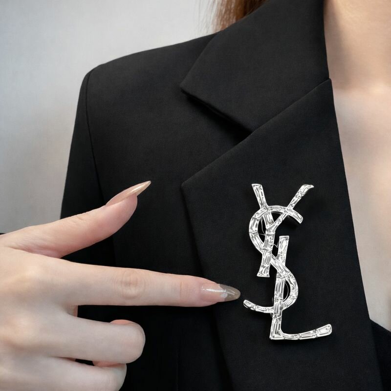 Брошь, серебристый — фото 1