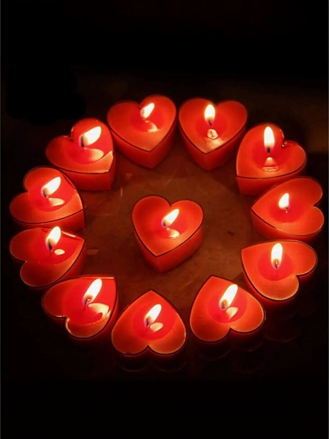 Свечи для романтического декора — свечи для уюта и романтической атмосферы в интерьере, в форме сердца и круга, 50 шт