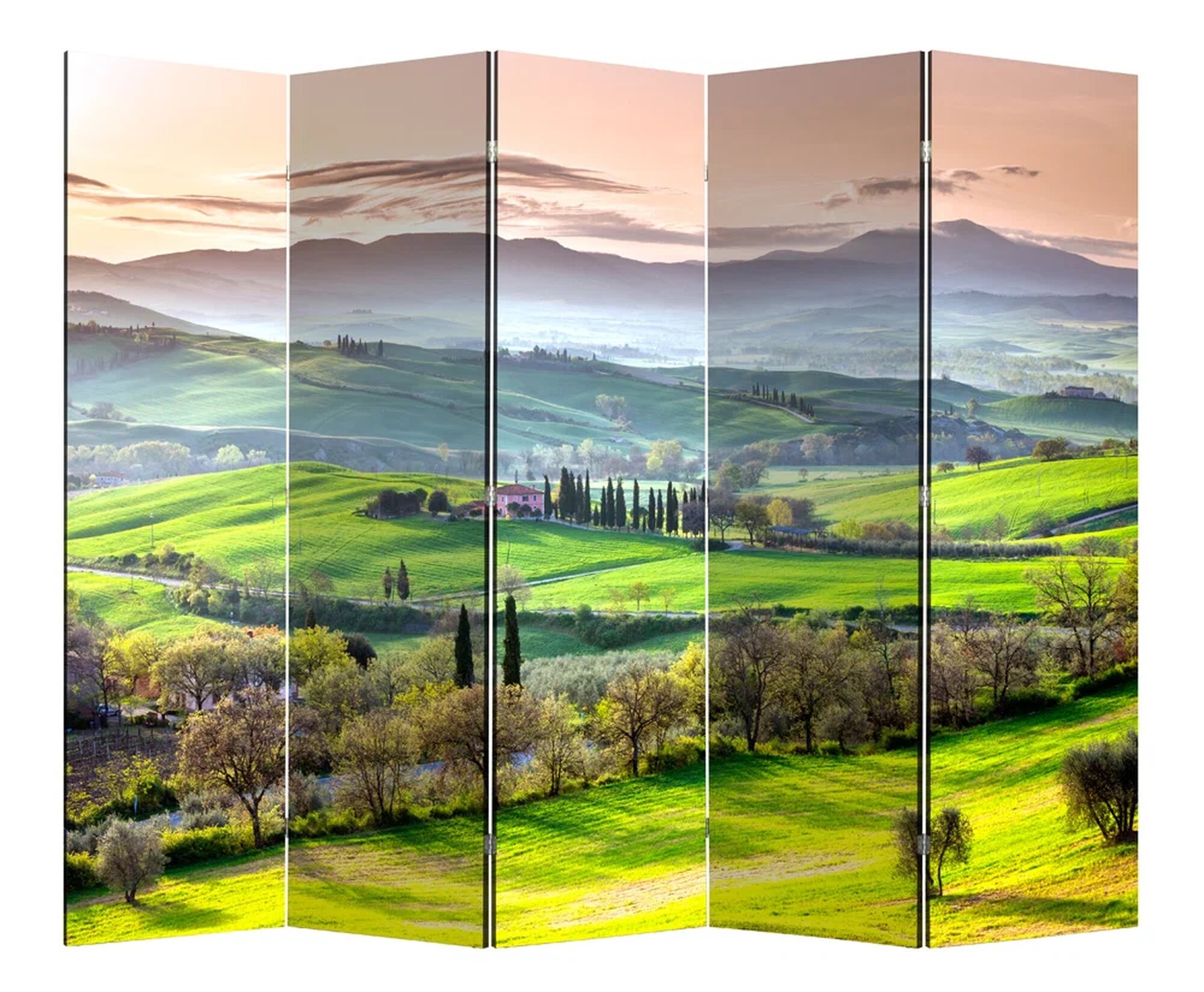 ПВХ ширма перегородка для зонирования Тоскана 1 - 5, размер 177х235/47 см