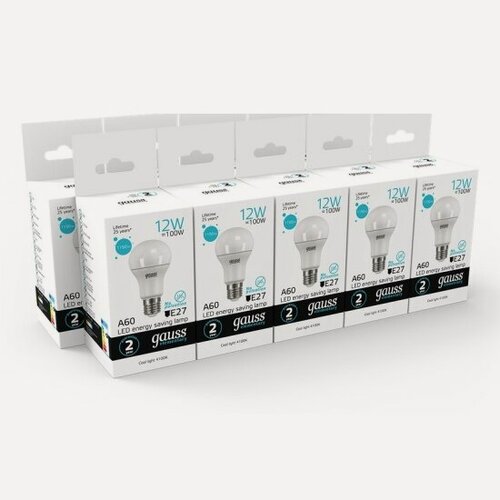 Изображение товара Светодиодная лампа Gauss LED Elementary A60 12W E27 4100K (упаковка 10 шт)