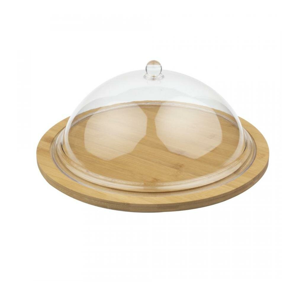 Блюдо сервировочное бамбуковое с пластиковой крышкой, 41х17 см, Катунь.