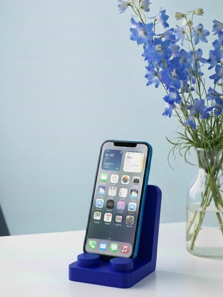 Подставка-держатель для смартфона в стиле Lego (синий)