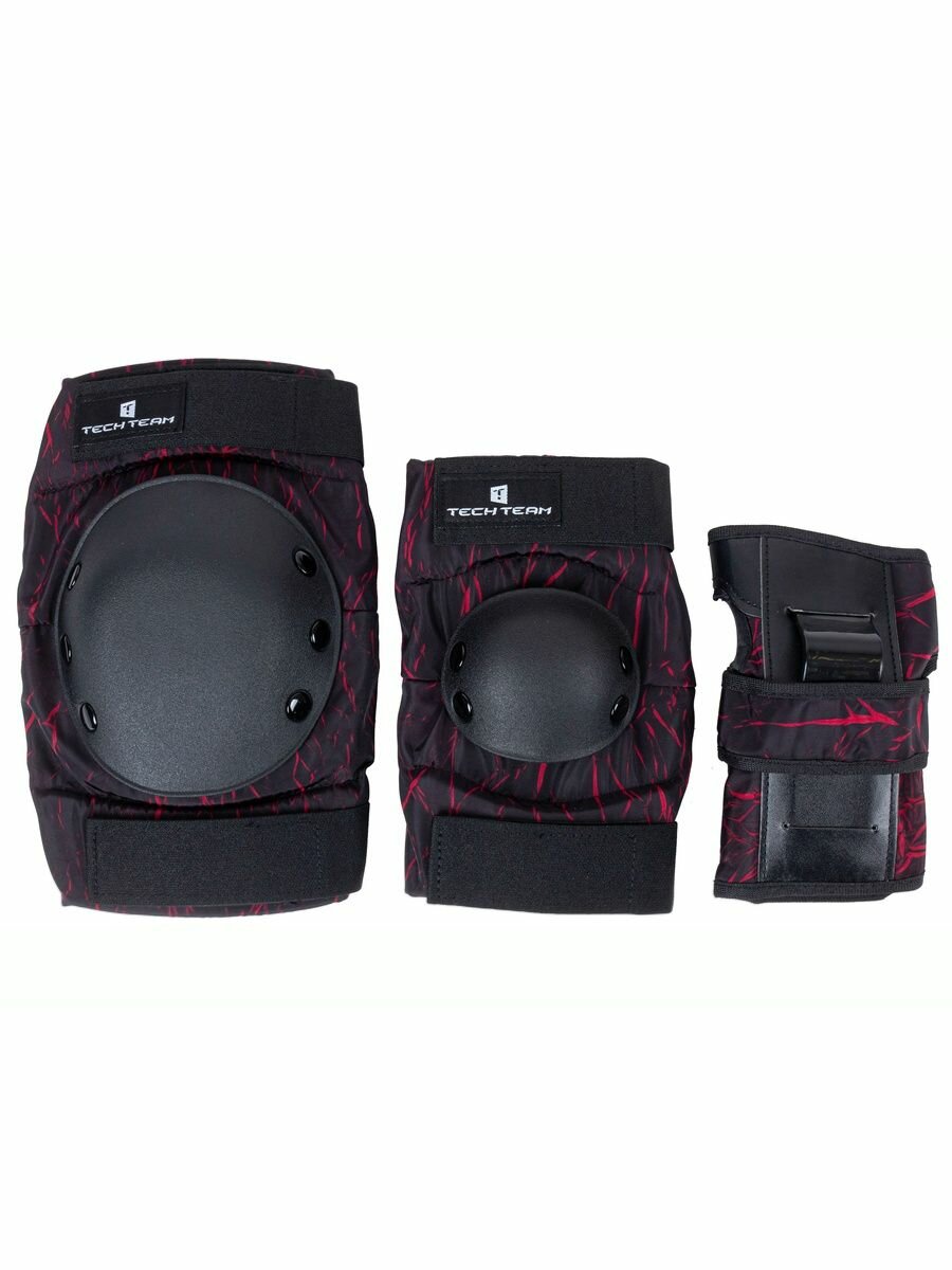 Комплект защиты Tech Team Safe fit adult 4.0 black / red (L)