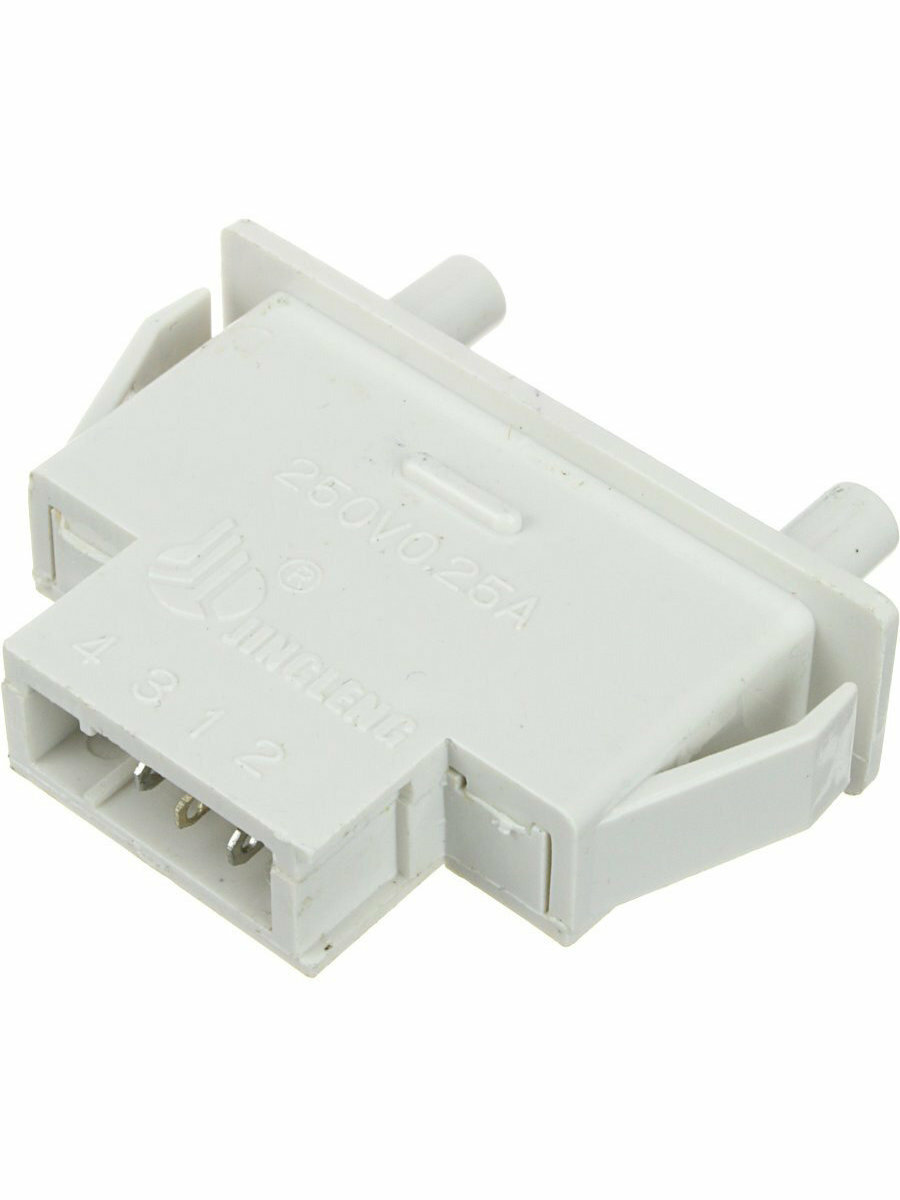 Кнопка прямоугольная 3 pin белая, JHZ-5