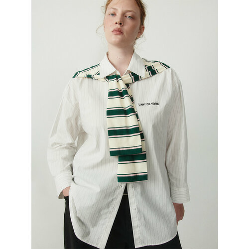 фото Рубашка befree plus size, размер 3xl-4xl, белый принт