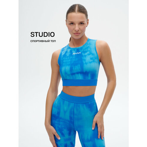 фото Топ спортивный rank studio top, размер s, голубой