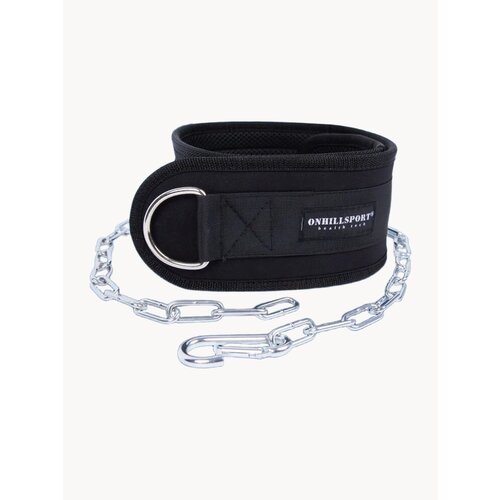 Пояс для отягощений Onhillsport, нейлон, черный, 85 см, длина цепи 100 см