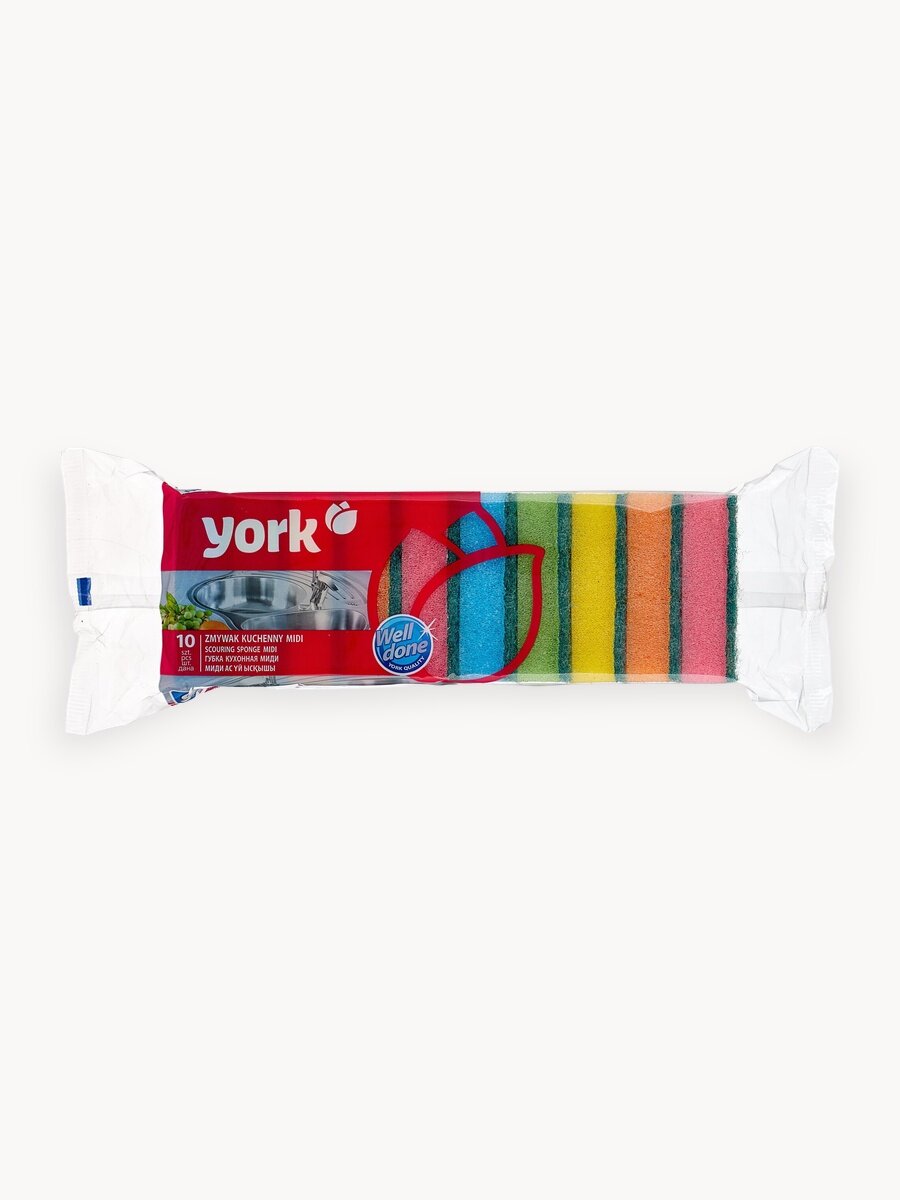 Губка кухонная York Midi, впитывающая, для посуды, универсальная,10шт
