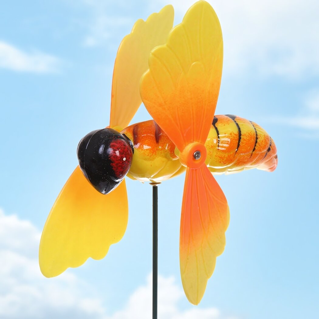 Декоративная фигура «Чудо пчелка» для сада, пластик, желтый, 12х15х60см