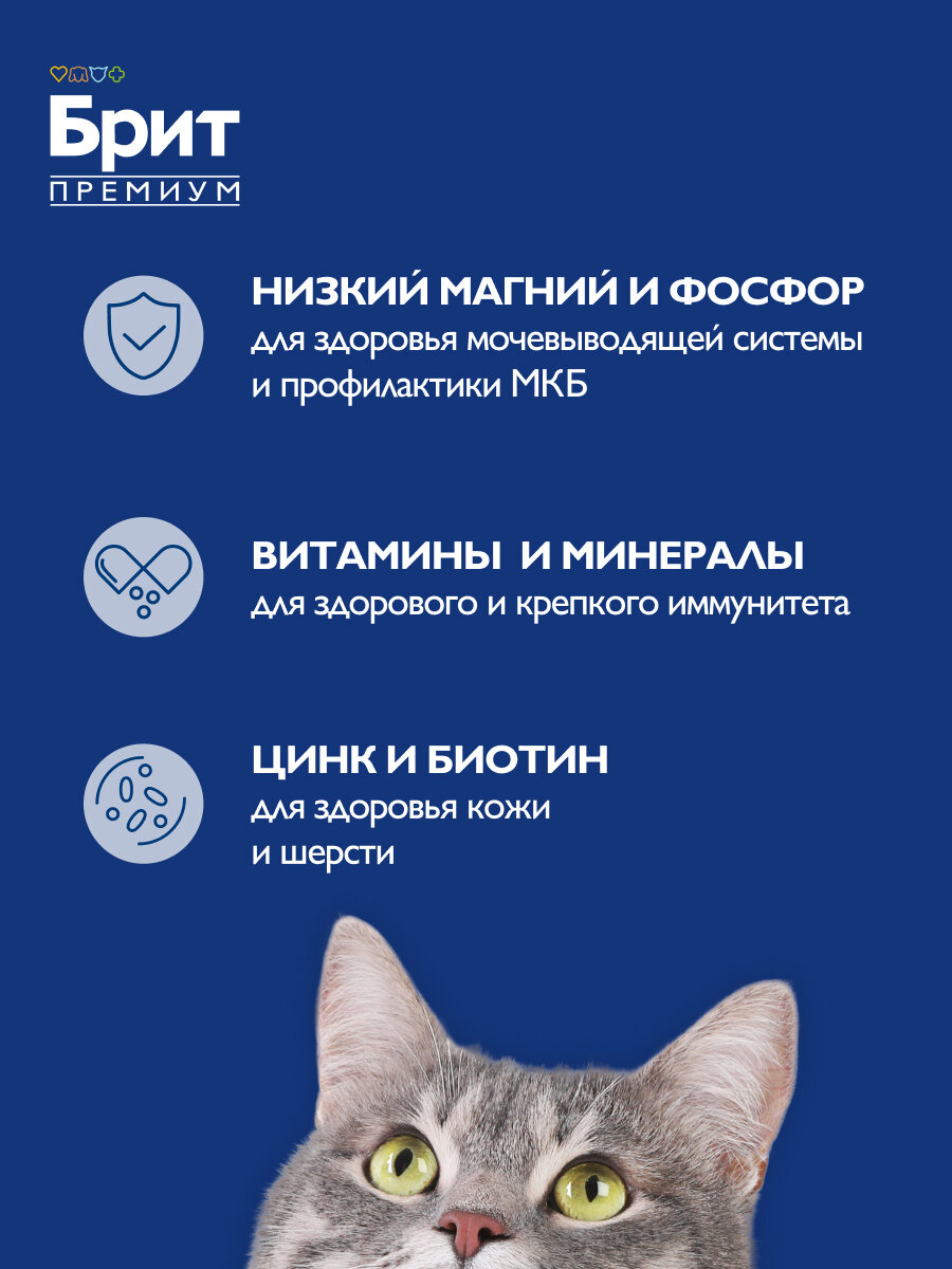 Сухой корм для стерилизованных кошек, курица, 0,4 кг Брит Премиум — фото 1