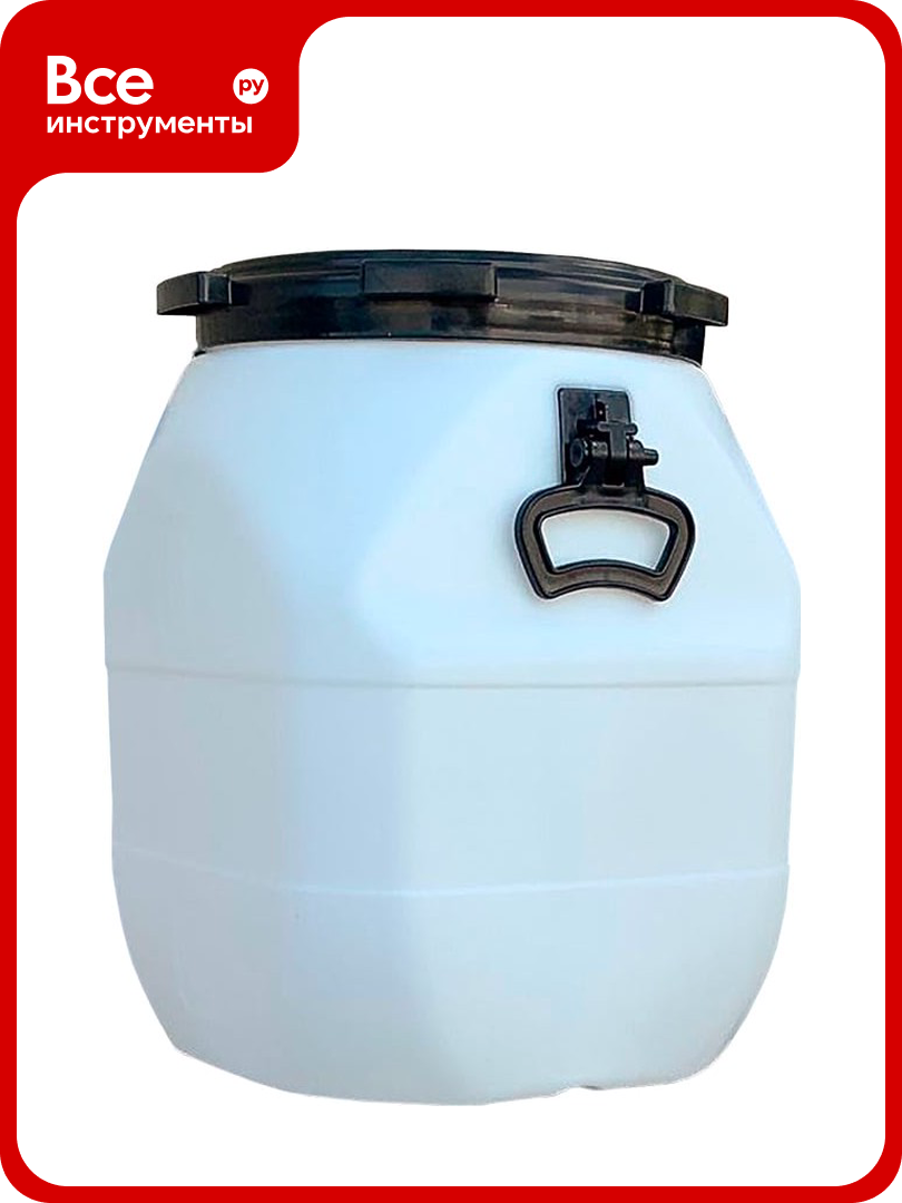 Бочка Тара. ру п/э 50 л квадратная евростандарт белый 26532