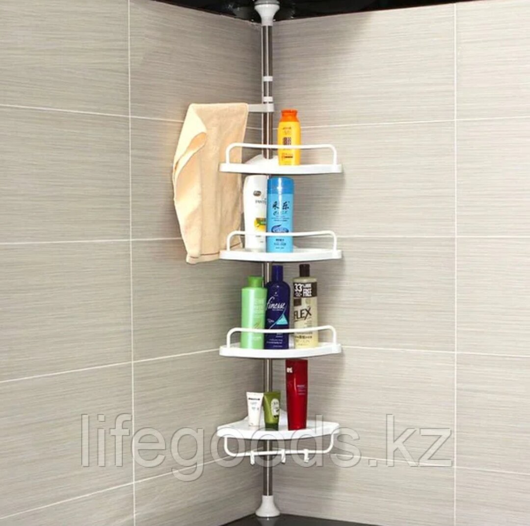 Полка для ванной комнаты Угловая 4 ярусная 1 шт