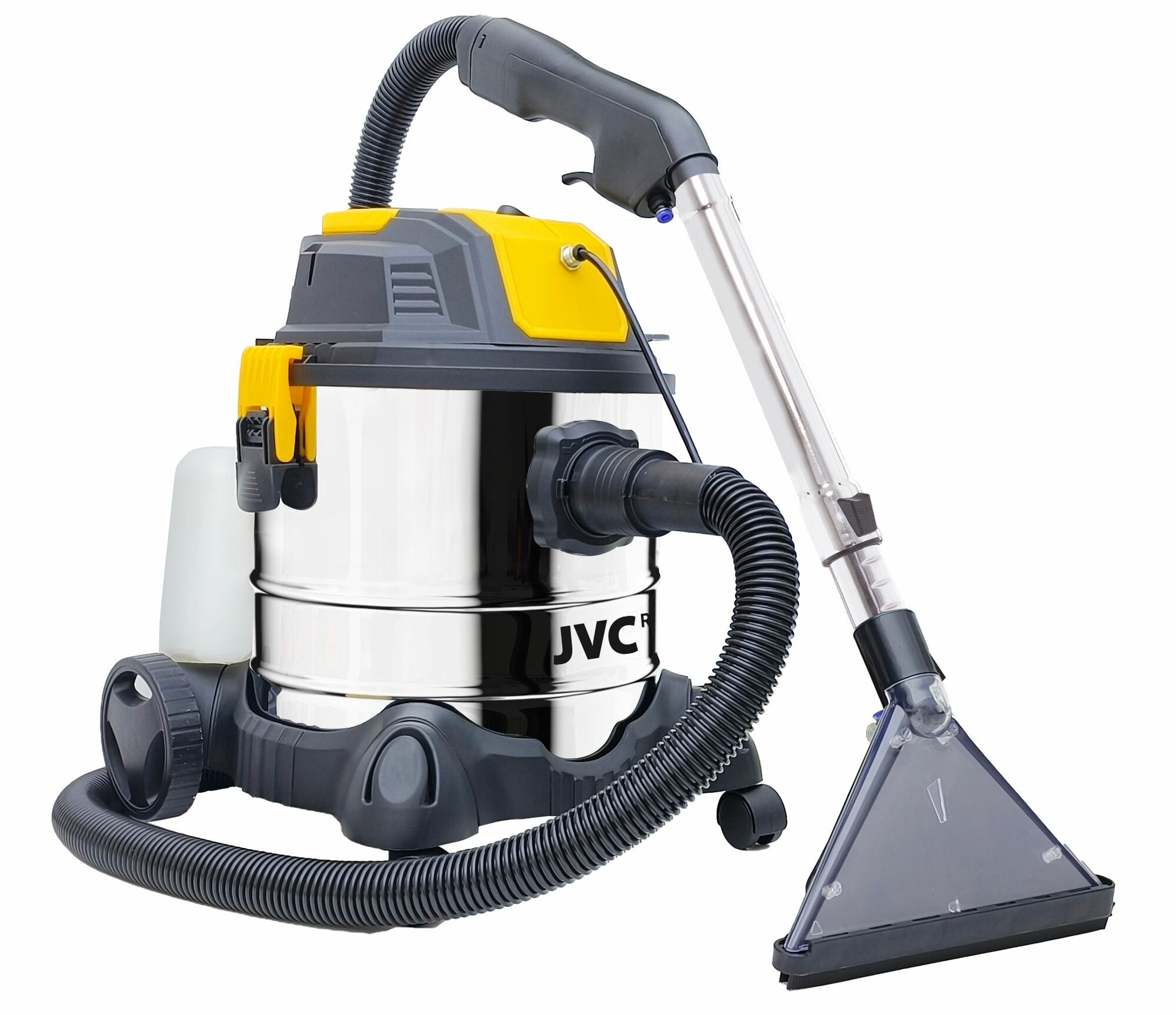 Моющий пылесос JVC JH-VB230 / влажная и сухая уборка, сбор жидкости, функция выдувания, металлический бак 20 л, 5 насадок, 1300 Вт