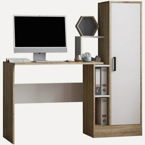 Изображение товара Стол компьютерный Микон СКМ-2 дуб сонома/белый