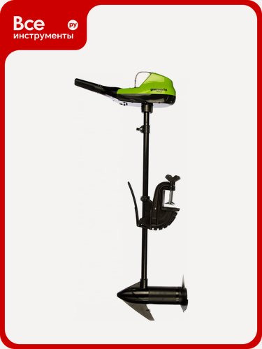 Изображение товара Аккумуляторный лодочный мотор Greenworks G40TM55 9000207, электрический с электронным запуском, транцевое крепление