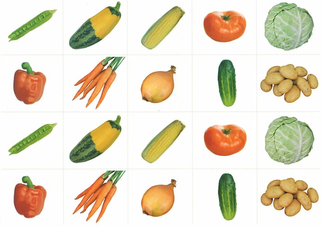 Комплект демонстрационных и раздаточных карточек "Овощи" — фото 1