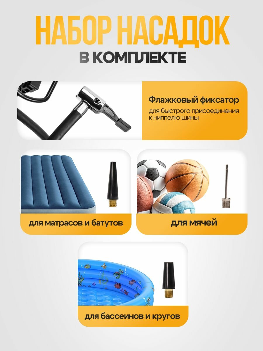 Автомобильный компрессор SCHWARZ насос электрический от прикуривателя / Компрессор для шин — фото 1