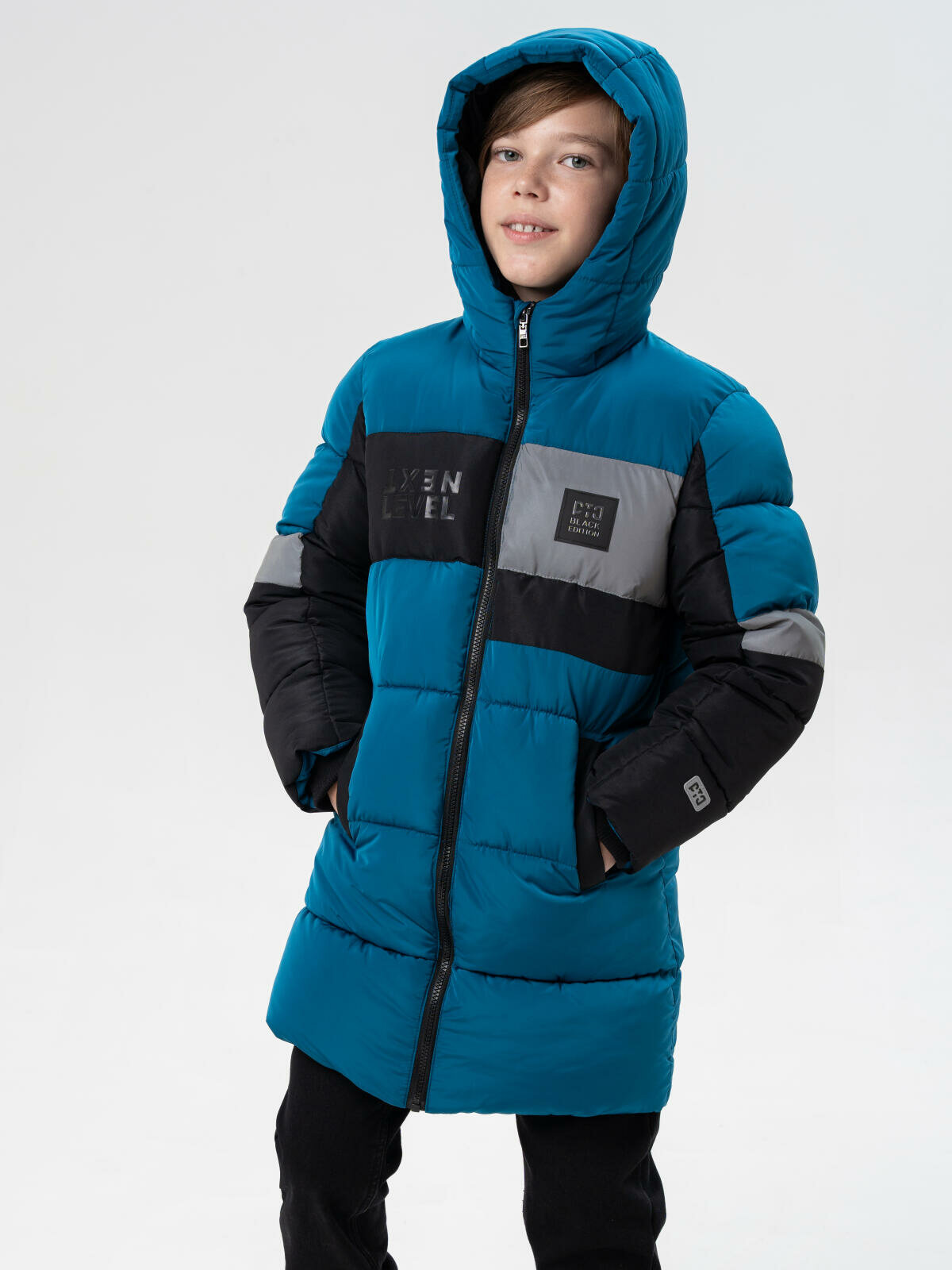 Пальто playToday размер 128 черный